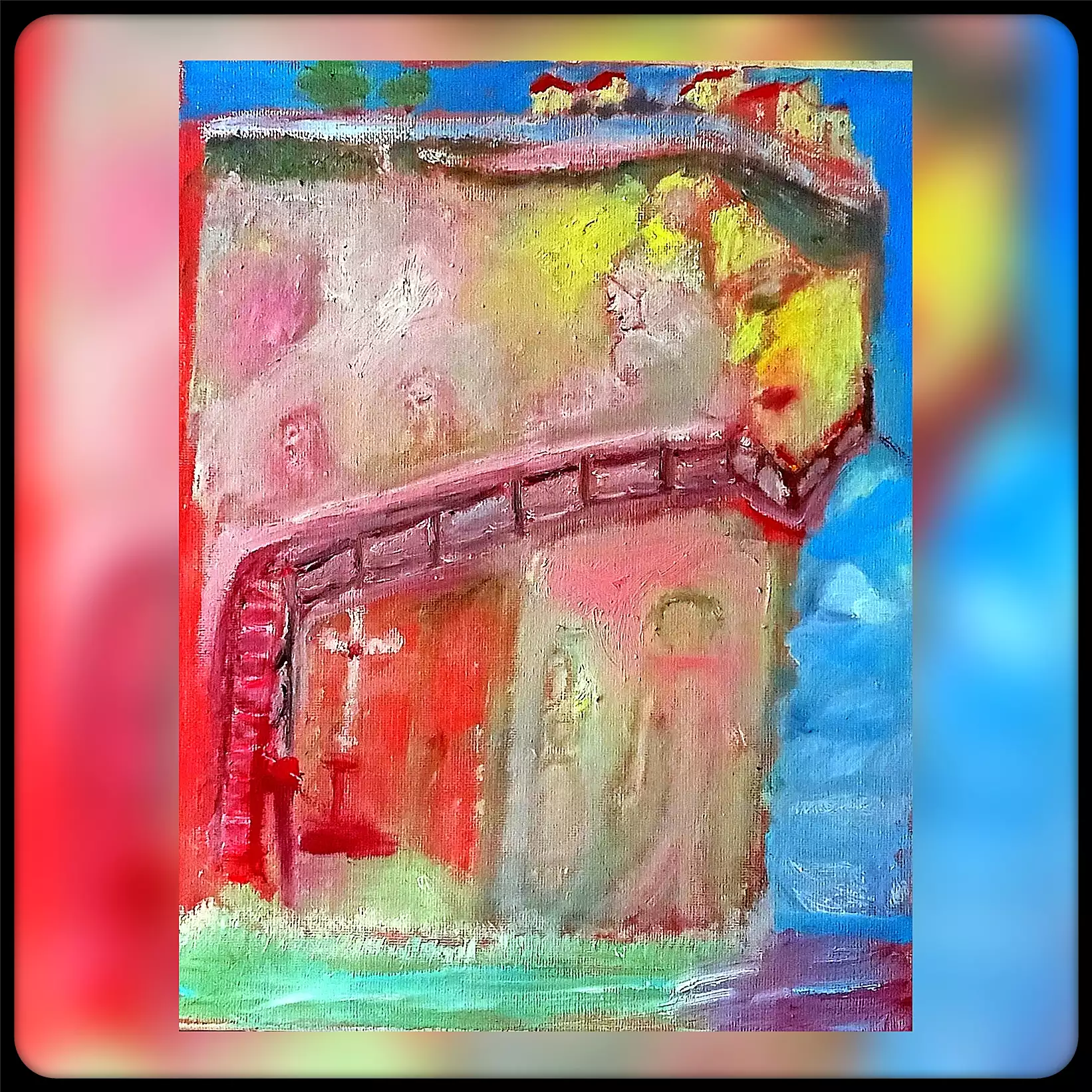 La Falaise Habitée — peinture à l’huile pareidolie